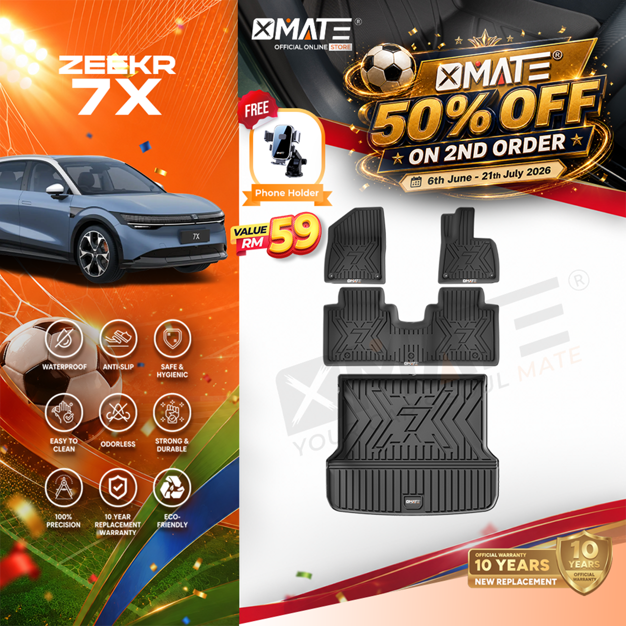 xmate premium tpe car floor mat for perodua aruz (2019 present) karpet kereta carpet trunk